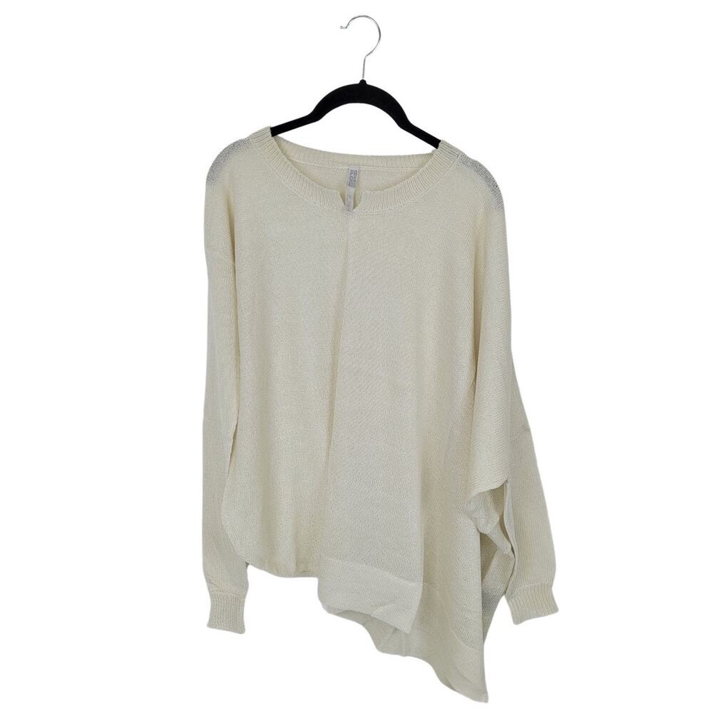 Prose IV Off White Oversized Asymmetrical Sweater - S